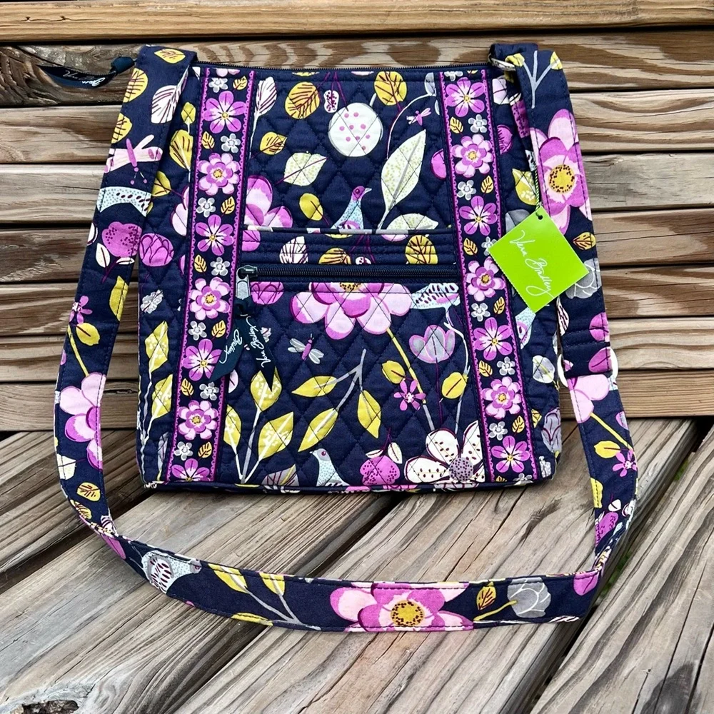- Vera Bradley Nightingale Floral Purple Crossbody Purse! NEW!